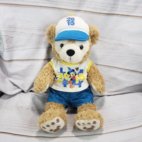 Disney Duffy Teddy Bear Summer Plush Stuffed Toy Hidden Mickey 15 Inch 2015 - Picture 1 of 11